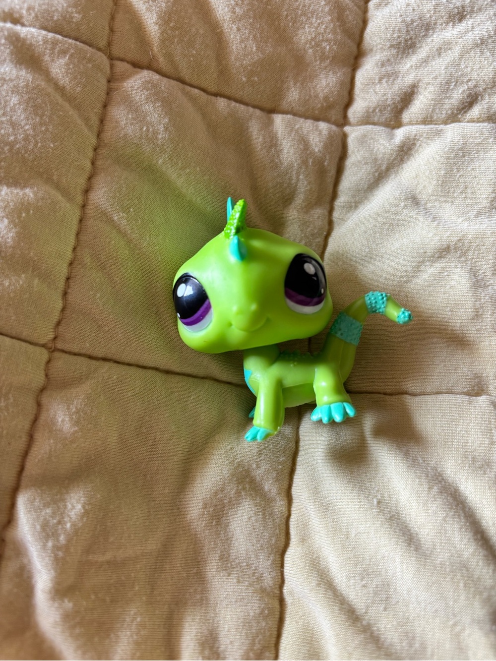 Littlest Pet Shop Bright Green & Teal Lizard Figure
